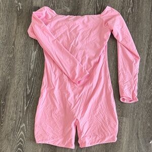 Skims Pink Long Sleeved One Piece
